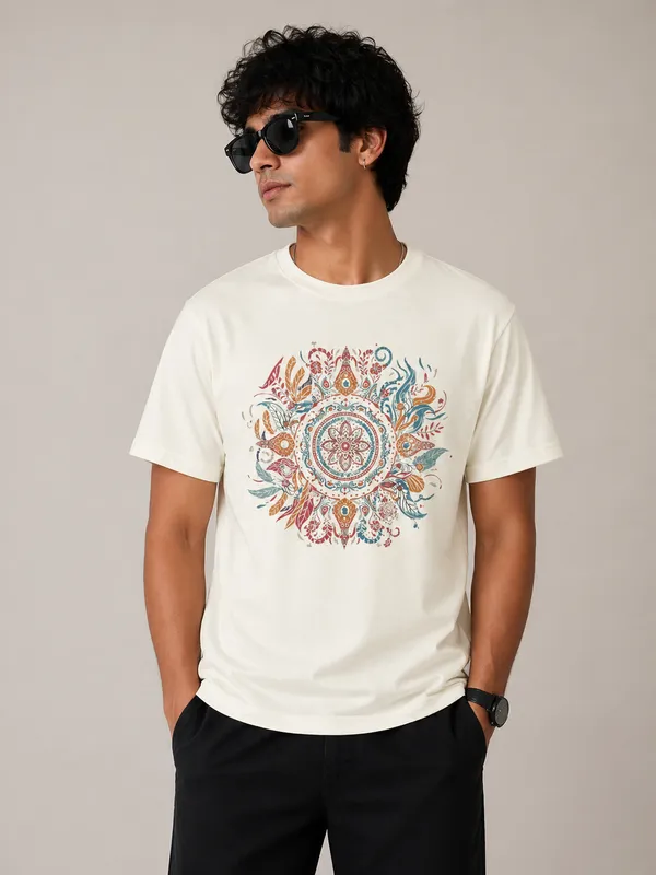 cosmic-mandala-graphic-t-shirt-spiritual-abstract-art-tee-streetwear-cotton-t-shirt-for-men-and-women-Ivory-XL