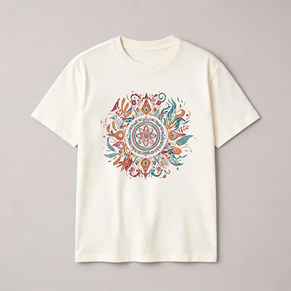 Cosmic_Mandala_Graphic_T_Shirt_Spiritual_Abstract_Art_Tee_Streetwear_Cotton_T_Shirt_For_Men_And_Women_Ivory