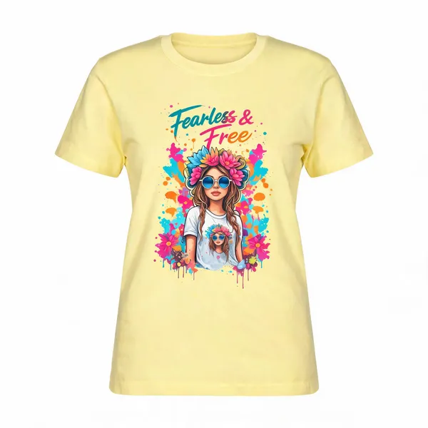 Fearless_Free_Graphic_Colorfull_Womens_T_Shirt_Curved_Fit_Cotton_Tee_Stylish_Girls_Printed_T_Shirt_Butter_Yellow