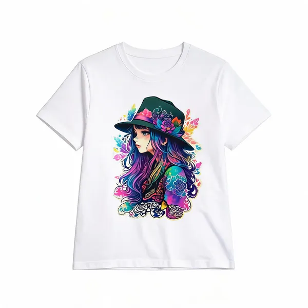 Floral_Girl_Graphic_Womens_T_Shirt_Curved_Fit_Cotton_Tee_Stylish_Printed_Girls_T_Shirt_White