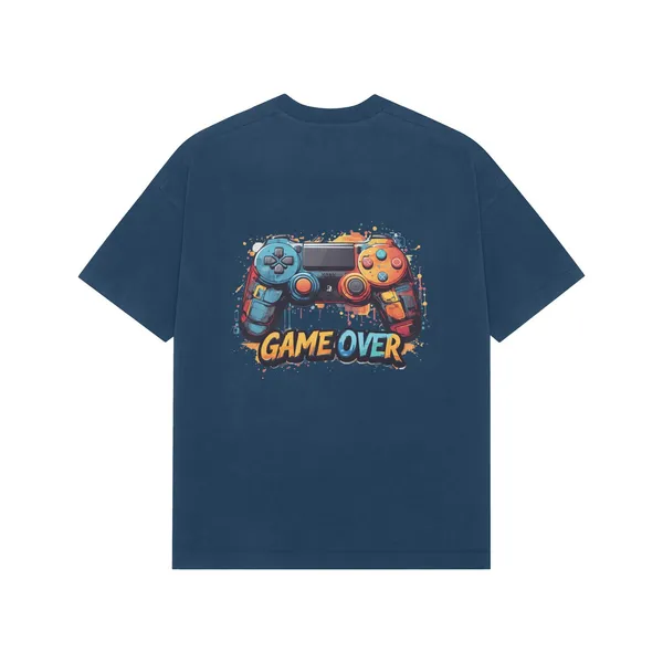 game-over-oversized-t-shirt-premium-cotton-gaming-graphic-tee-unisex-streetwear-back-print-Navy_Blue-XL