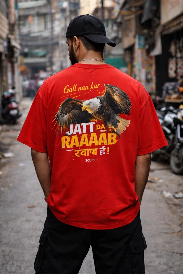 jatt-da-raaab-hai-oversized-t-shirt-premium-240-gsm-cotton-streetwear-tee-back-graphic-unisex-Red-XL