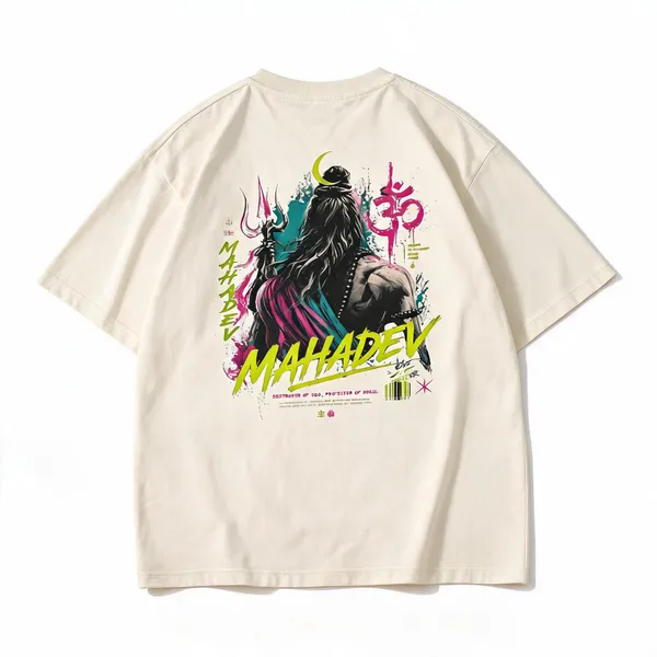 Mahadev_Neon_Street_Graphic_Oversized_T_Shirt_240_Gsm_Premium_Cotton_Unisex_Gen_Z_Streetwear_Ivory