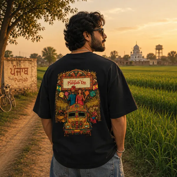 punjab-da-virsa-oversized-tee-unisex-punjabi-culture-graphic-t-shirt-streetwear-fit-Black-L