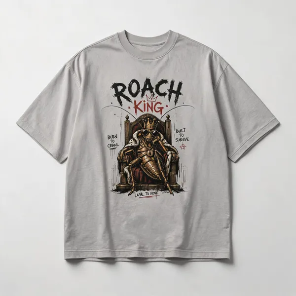 Scult_Cockroach_King_Oversized_T_Shirt_Ash_Grey