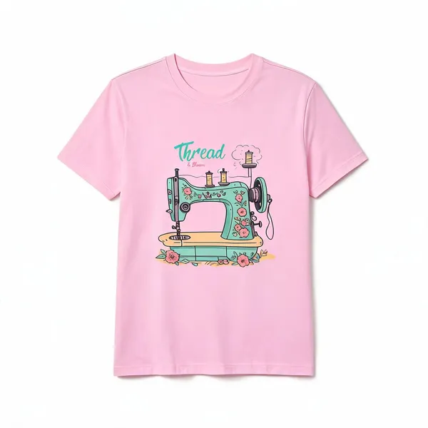 Thread_Bloom_Floral_Sewing_Machine_Graphic_Womens_T_Shirt_Soft_Cotton_Regular_Fit_Teeight_Pink