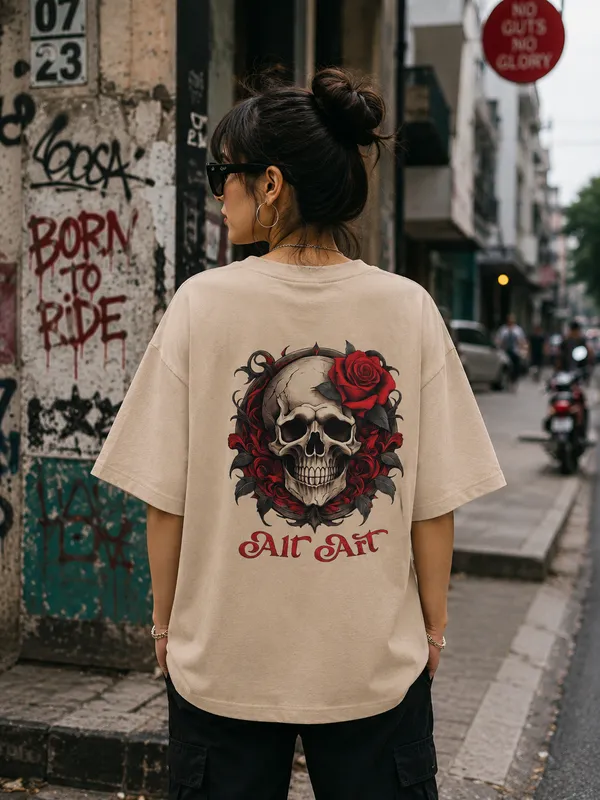 unisex-oversized-skull-graphic-t-shirt-premium-240-gsm-cotton-streetwear-back-print-tee-Beige-XL