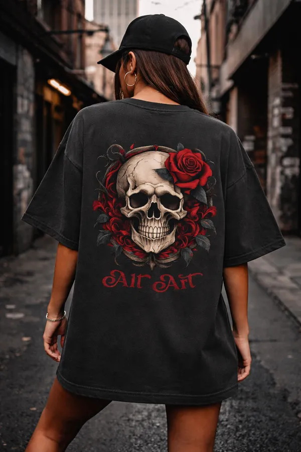 unisex-oversized-skull-graphic-t-shirt-premium-240-gsm-cotton-streetwear-back-print-tee-Black-XL