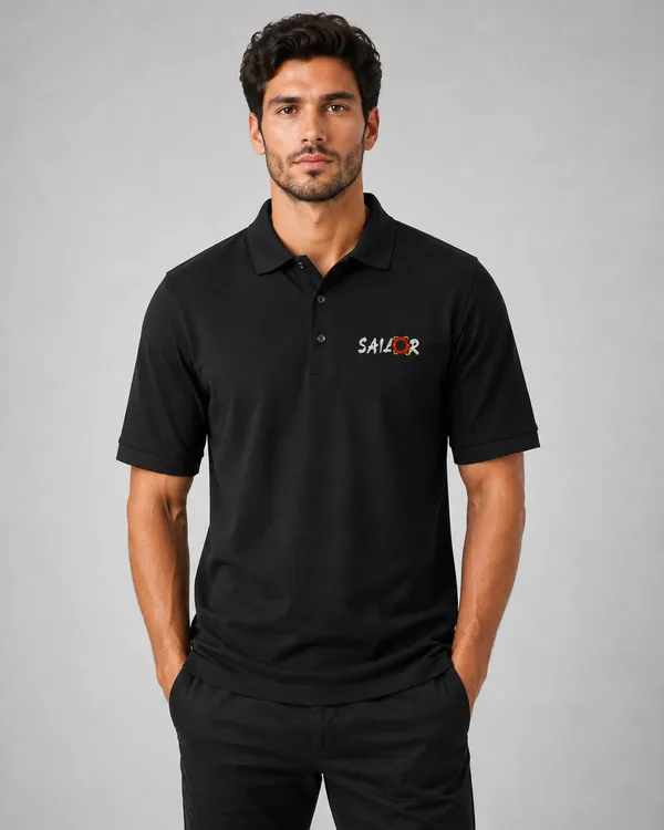 SAILOR_Black_Polo_T-Shirt