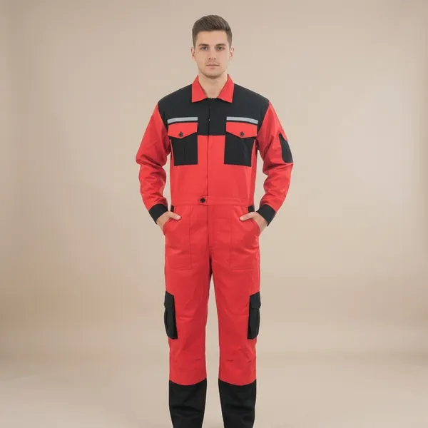 Red_And_Black_Premium_Cotton_Coverall_For_Men