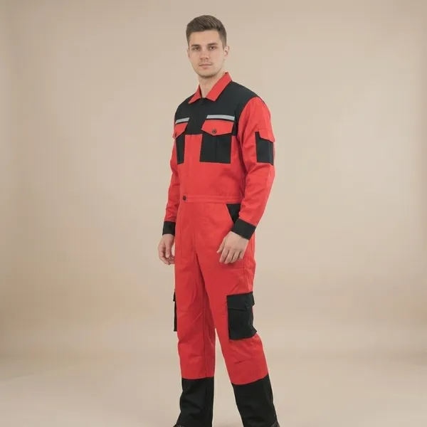 Red_And_Black_Premium_Cotton_Coverall_For_Men