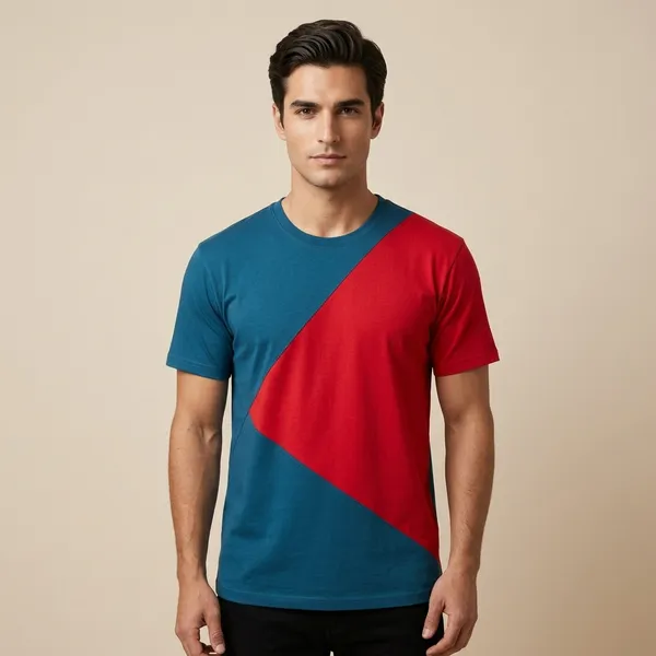 Red_And_Blue_Premium_Cotton_Blend_T-Shirt_For_Men