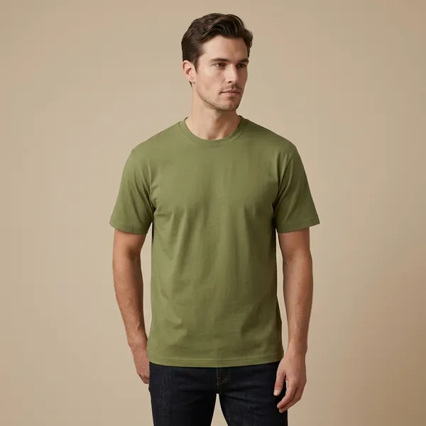 Olive_Premium_Cotton_Blend_T-Shirt_For_Men