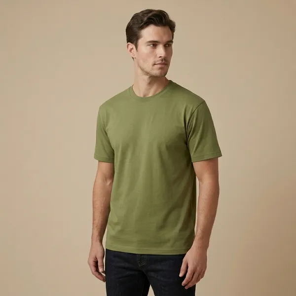 Olive_Premium_Cotton_Blend_T-Shirt_For_Men