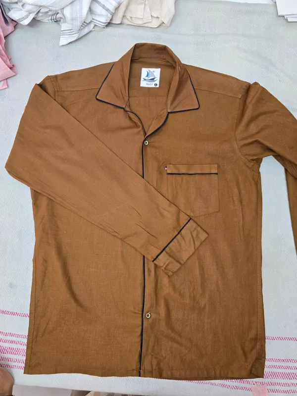 Brown_Collared_Long_Sleeve_Kurta_for_Men