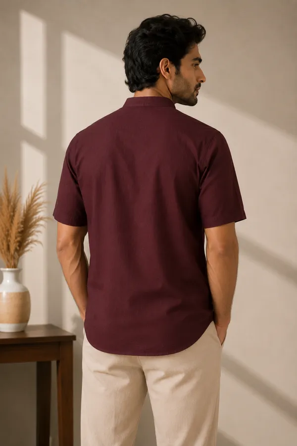 Cotton_Linen_Kurta_Half_Sleeve_Shirt
