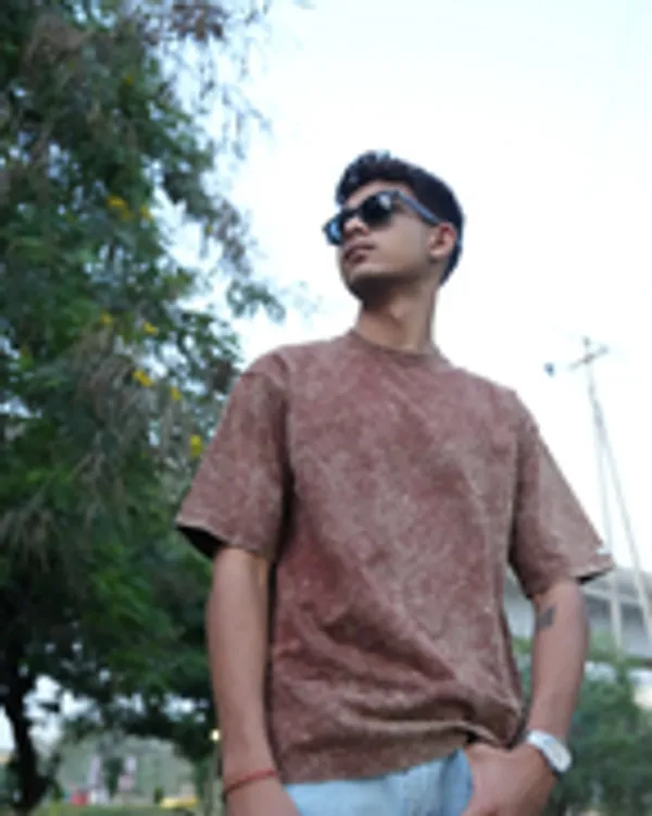Brown_Cotton_Brown_Acid_Wash_Oversized_T-Shirt_For_Men