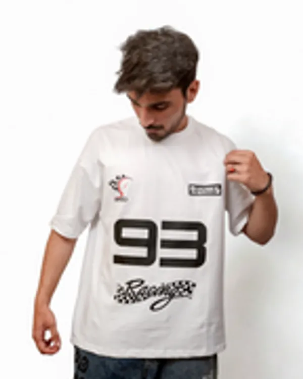 White_Cotton_93_Racing_Oversized_T-Shirt_For_Men