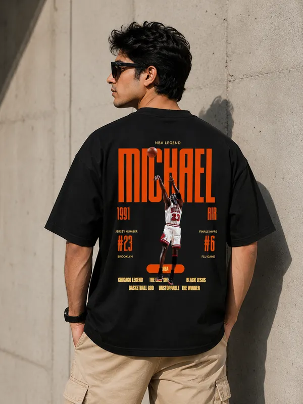 Black_Cotton_Jordan_Goat_23_Oversized_T-Shirt_For_Men