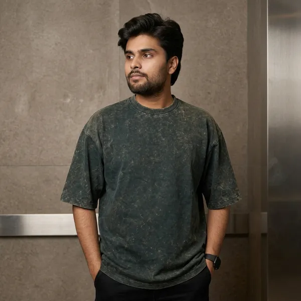 Green_Cotton_Green_Acid_Wash_Oversized_T-Shirt_For_Men