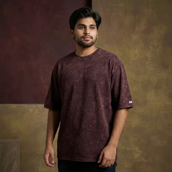 Brown_Cotton_Cherry_Acid_Wash_Oversized_T-Shirt_For_Men
