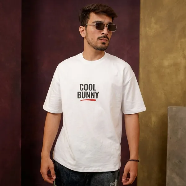 White_Cotton_Looney_Tunes_Oversized_T-Shirt_For_Men