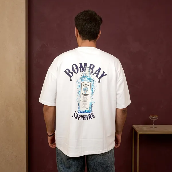 White_Cotton_Bombay_Sapphire_Oversized_T-Shirt_For_Men