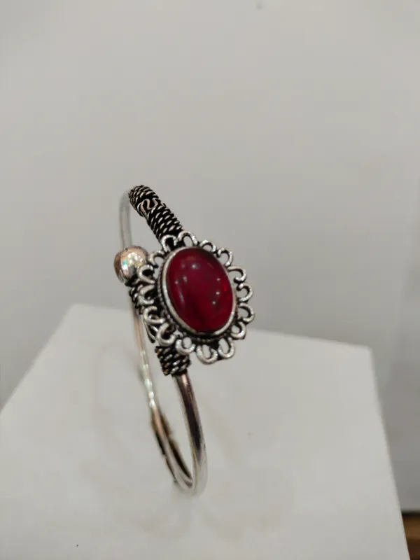 Red_Stone_Silver-Tone_Cuff_Bracelet_for_Women