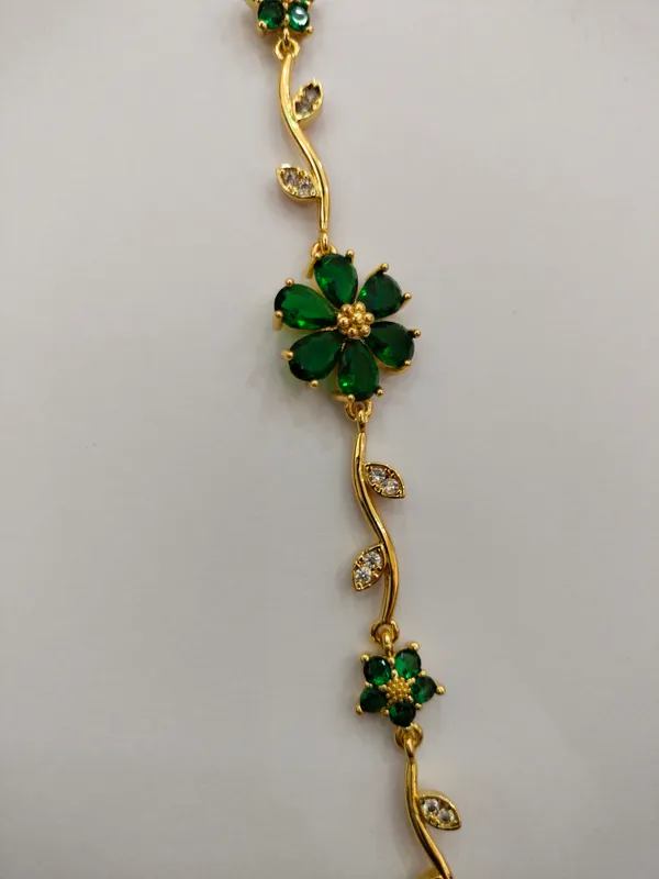 Green_Gold-Tone_Floral_Bracelet_for_Women