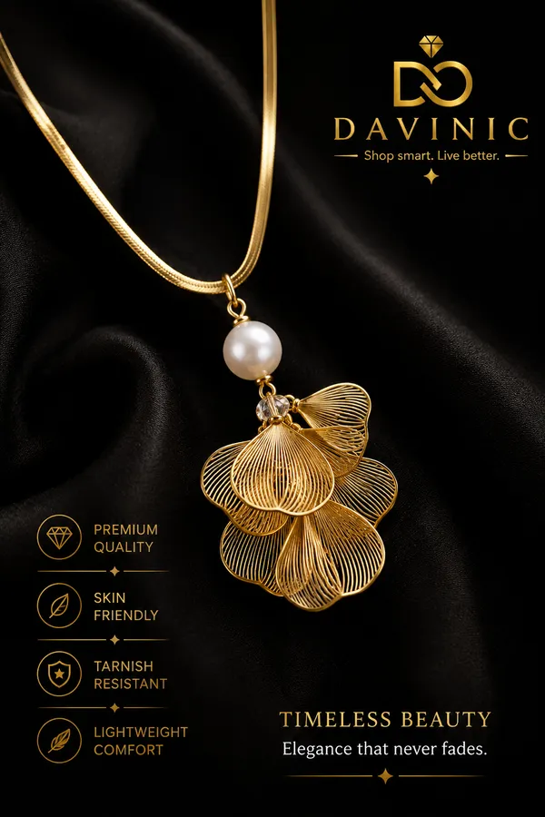 18K_Gold_Plated_Floral_Pendant_Necklace_For_Women