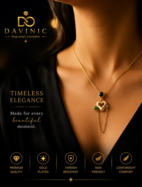18K_Gold_Plated_Heart_Pendant_Necklace_For_Women