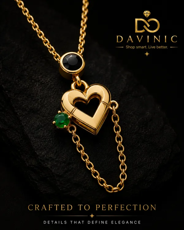 18K_Gold_Plated_Heart_Pendant_Necklace_For_Women