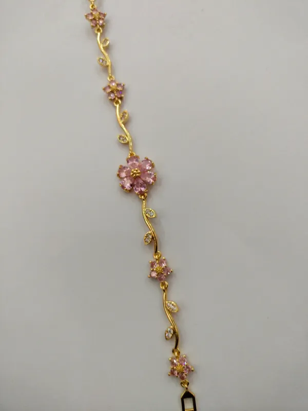 Gold_Tone_Pink_Floral_Stone_Bracelet_for_Women