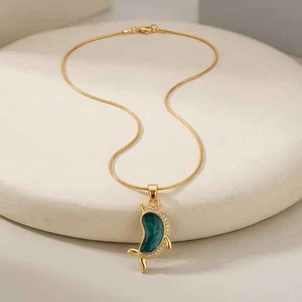 Green_18K_Gold_Plated_Stone_Pendant_Necklace_For_Women