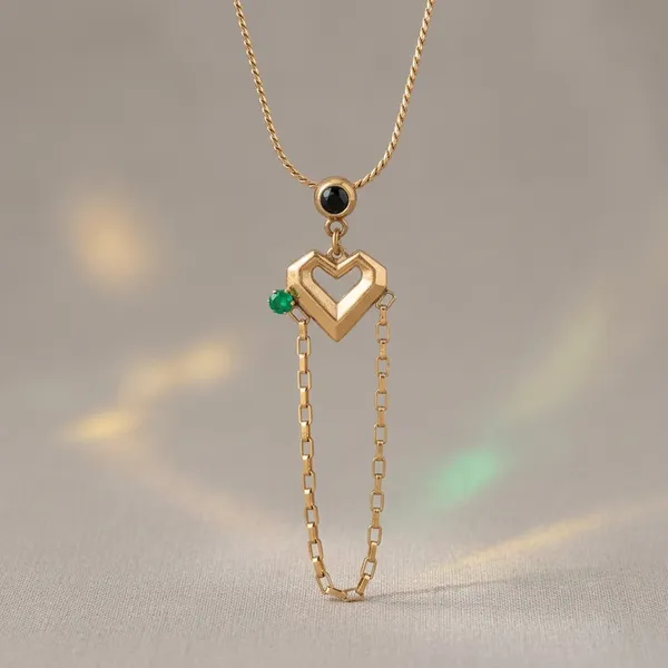 18K_Gold_Plated_Heart_Pendant_Necklace_For_Women
