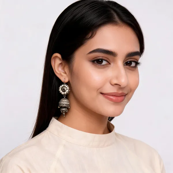 Silver_Pearl_Jhumka_Earrings_For_Women
