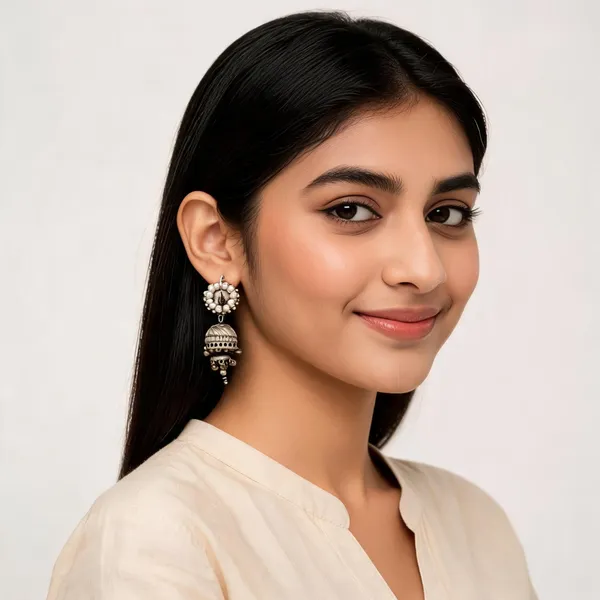 Silver_Pearl_Jhumka_Earrings_For_Women