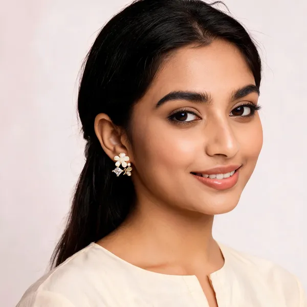 Gold_Plated_Floral_Cluster_Stud_Earrings_For_Women