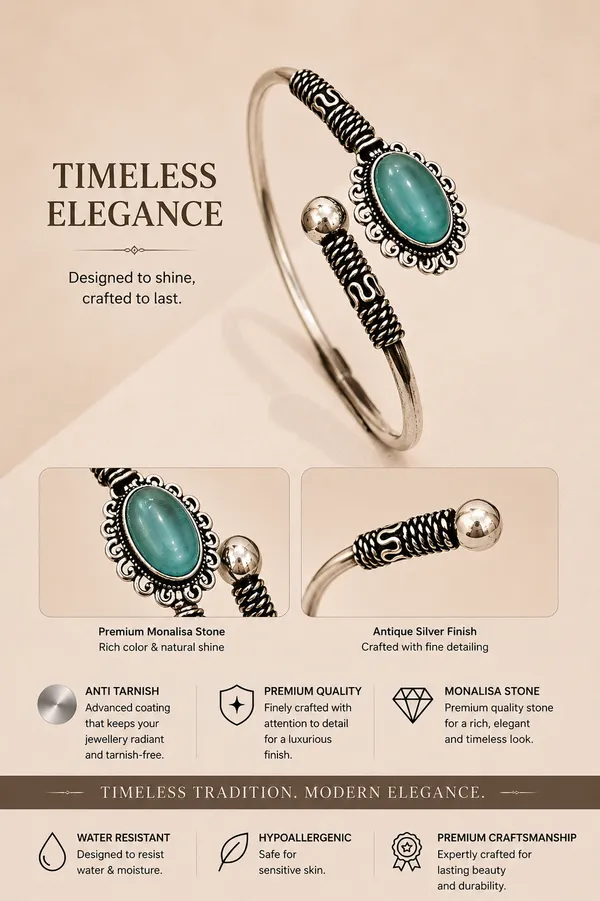 Silver_Blue_Stone_Cuff_Bracelet_For_Women