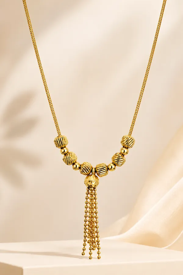 18K_Gold_Plated_Textured_Pendant_Necklace_For_Women