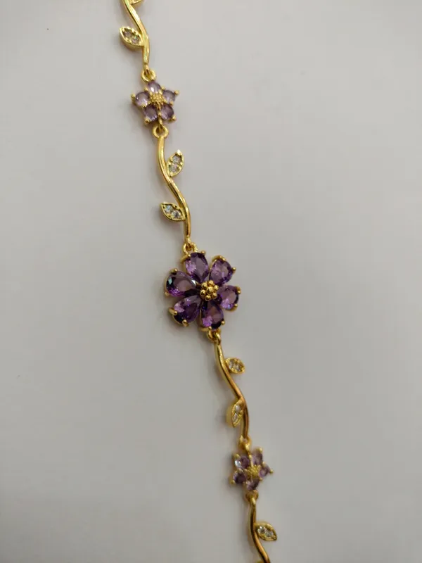 Gold-Tone_Purple_Floral_Vine_Jewellery