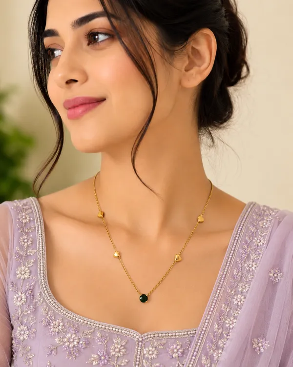 18K_Gold_Plated_Heart_Stone_Charm_Necklace_For_Women