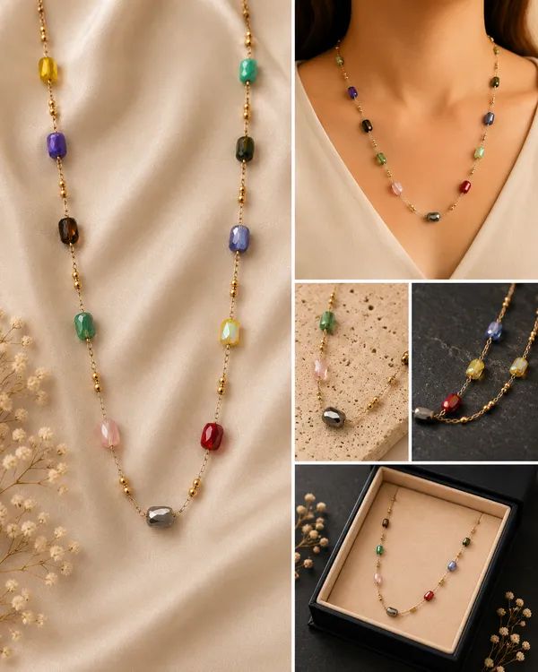 Multicolor_18K_Gold_Plated_Beaded_Necklace_For_Women