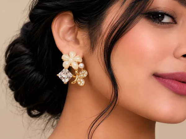 Gold_Plated_Floral_Cluster_Stud_Earrings_For_Women