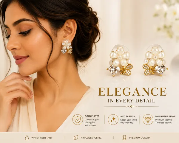 Gold_Plated_Floral_Cluster_Stud_Earrings_For_Women