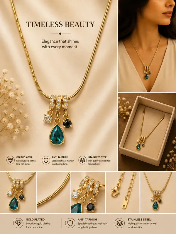 Gold_18K_Plated_Multi_Charm_Necklace_For_Women