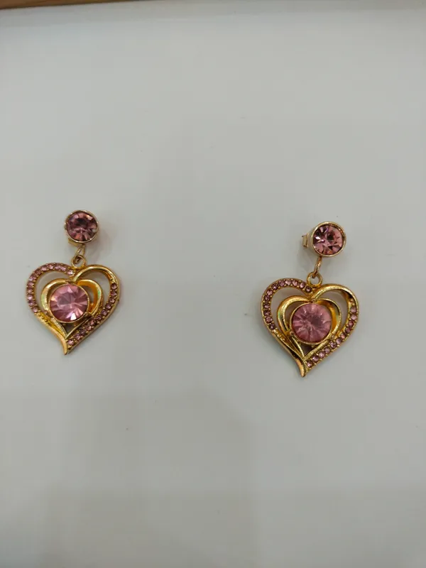 Gold_Tone_Pink_Stone_Heart_Drop_Earrings_for_Women