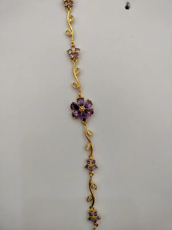 Gold-Tone_Purple_Floral_Vine_Jewellery