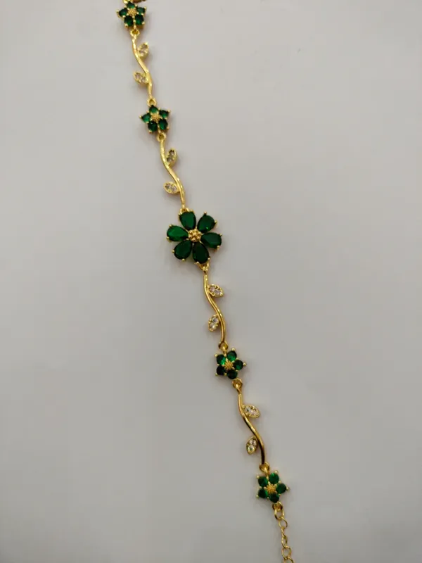 Green_Gold-Tone_Floral_Bracelet_for_Women