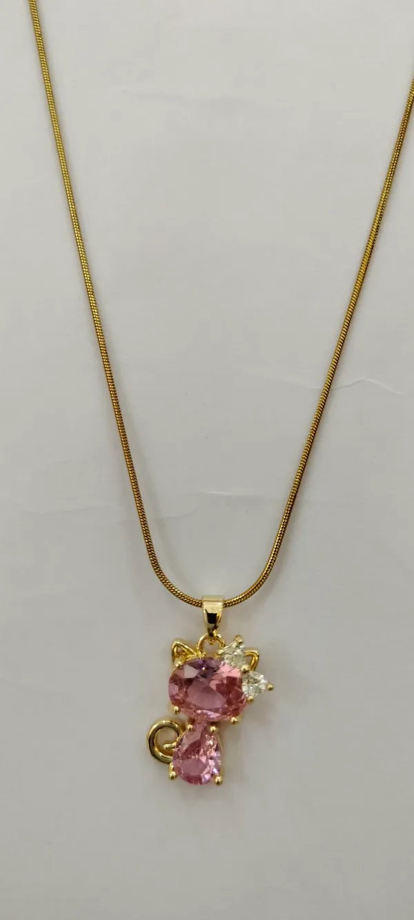 Gold-Tone_Pink_Stone_Pendant_Necklace_for_Women